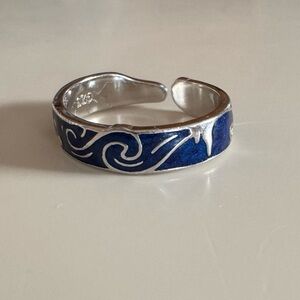 925 Sterling “Starry Night” Van Gogh Enamel Ring